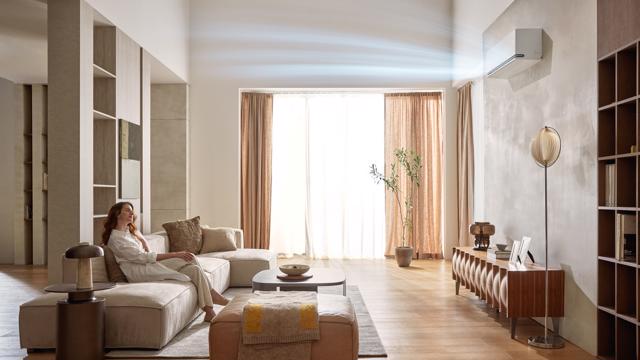 Residential Air Conditioner S3nm091l1ca 2025 White Jpg Lifestyle A05 With Wind